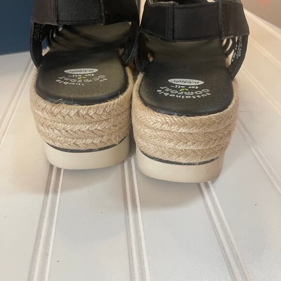 Dr Scholls Off Site Strappy Platform Espadrilles Black Sandals Size Womens 8.5 - Picture 4 of 8